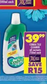 Shoprite COBRA TILE CLEANER offer