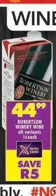Shoprite Robertson Winery Wine offer