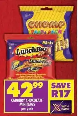 Shoprite CADBURY CHOCOLATE MINI BAGS offer