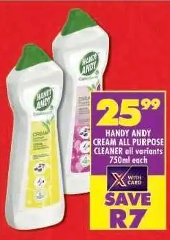 Shoprite HANDY ANDY CREAM ALL PURPOSE CLEANER all variants 750ml each offer
