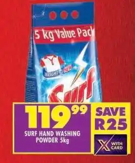 Shoprite SURF HAND WASHING POWDER 5kg offer