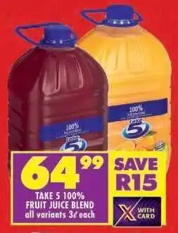 Shoprite TAKE 5 100% FRUIT JUICE BLEND offer