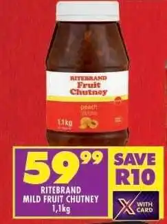 Shoprite RITEBRAND MILD FRUIT CHUTNEY 1,1kg offer