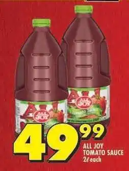 Shoprite ALL JOY TOMATO SAUCE offer