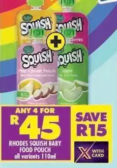Shoprite Rhodes Squish Baby Food Pouch offer