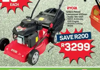 Pick n Pay Hypermarket RYOBI 125CC Petrol Lawnmower 410mm offer