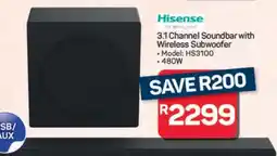 Pick n Pay Hypermarket Hisense 3.1-Channel Soundbar with Wireless Subwoofer offer