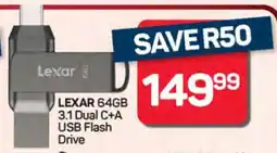 Pick n Pay Hypermarket LEXAR 64GB 3.1 Dual C+A USB Flash Drive offer