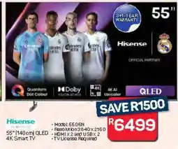 Pick n Pay Hypermarket Hisense 55 QLED 4K Smart TV offer