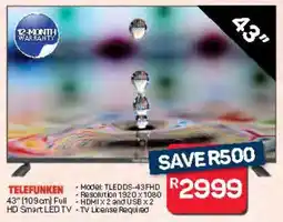 Pick n Pay Hypermarket TELEFUNKEN 43 Full HD Smart LED TV offer