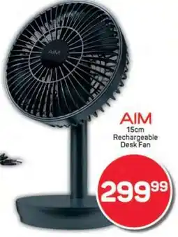 Pick n Pay AIM 15cm Rechargeable Desk Fan offer