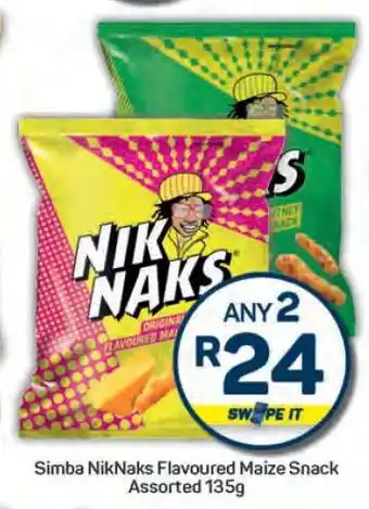 Pick n Pay Simba NikNaks Flavoured Maize Snack Assorted 135g offer