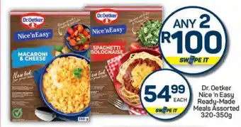 Pick n Pay Dr. Oetker Nice ‘n Easy Ready Made Meals Assorted offer