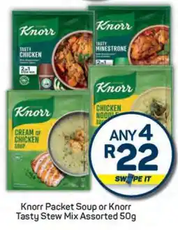 Pick n Pay Knorr Packet Soup or Knorr Tasty Stew Mix Assorted 50g offer