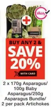 Checkers Asparagus/ Baby Asparagus/ Asparagus Bundle/ Artichokes offer