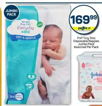 Pick n Pay PnP Tiny Tots Disposable Nappies Jumbo Pack offer