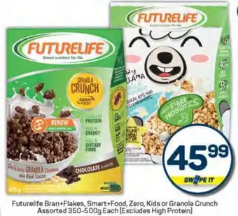 Pick n Pay Futurelife Bran+Flakes, Smart+Food, Zero, Kids or Granola Crunch offer