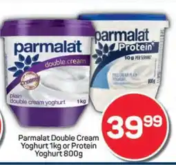 Pick n Pay Parmalat Double Cream Yoghurt 1kg or Protein Yoghurt 800g offer