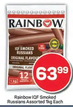 Pick n Pay Rainbow IQF Smoked Russians Assorted 1kg Each offer