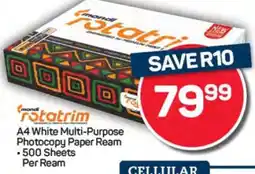 Pick n Pay Mondi Rotatrim A4 White Multi-Purpose Photocopy Paper Ream offer