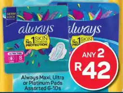 Pick n Pay Always Maxi Ultra or Platinum Pads offer