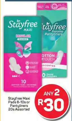 Pick n Pay Stayfree Maxi Pads 8/10s or Pantyliners 20s Assorted offer