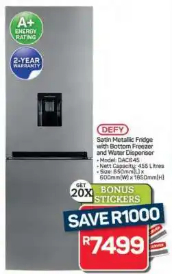 Pick n Pay Hypermarket Defy Satin Metallic Fridge offer