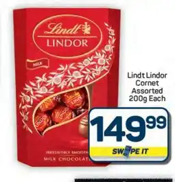 Pick n Pay Hypermarket Lindt Lindor Cornet Assorted 200g offer