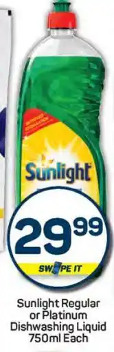 Pick n Pay Sunlight Regular or Platinum Dishwashing Liquid offer