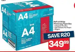 Pick n Pay Hypermarket PnP A4 White Photocopy Paper Box offer