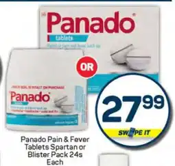 Pick n Pay Panado Pain & Fever Tablets Spartan or Blister Pack 24s offer