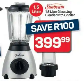 Pick n Pay Hypermarket Sunbeam 1.5 Litre Glass Jug Blender with Grinder offer