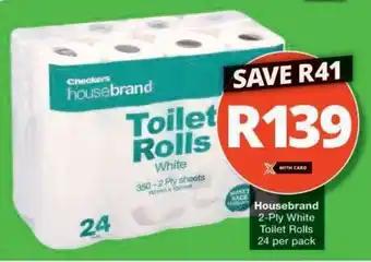 Checkers Housebrand 2-Ply White Toilet Rolls offer
