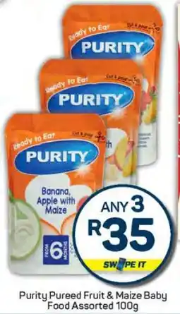 Pick n Pay Purity Pureed Fruit & Maize Baby Food Assorted 100g offer