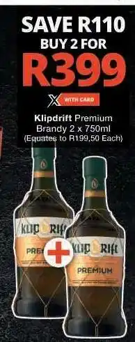 Checkers Klipdrift Premium Brandy offer