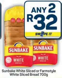 Pick n Pay Hypermarket Sunbake White Sliced or Farmstyle White Sliced Bread offer