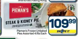 Pick n Pay Hypermarket Pieman's Frozen Unbaked Pies offer