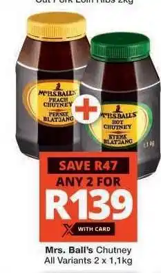 Checkers MRS BALL'S CHUTNEY offer