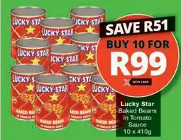 Checkers LUCKY STAR BAKED BEANS IN TOMATO SAUCE offer