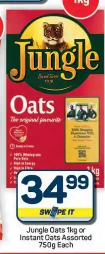 Pick n Pay Hypermarket Jungle Oats 1kg or Instant Oats Assorted 750g offer