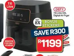 Pick n Pay Hypermarket DEFY 7.6 Litre XXL Digital Air Fryer offer