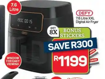 Pick n Pay Hypermarket DEFY 7.6 Litre XXL Digital Air Fryer offer