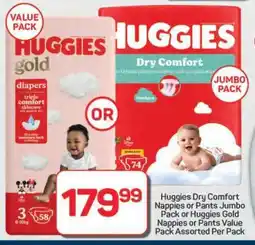 Pick n Pay Hypermarket Huggies Dry Comfort Nappies or Pants Jumbo Pack or Huggies Gold Nappies or Pants Value Pack offer