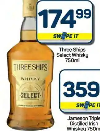 Pick n Pay Hypermarket Three Ships Select Whisky 750ml offer