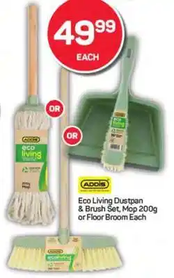 Pick n Pay Eco Living Dustpan & Brush Set, Mop 200g or Floor Broom offer