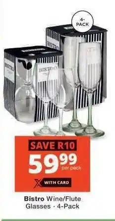 Checkers Bistro Wine/Flute Glasses - 4-Pack offer