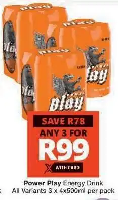 Checkers Power Play Energy Drink offer