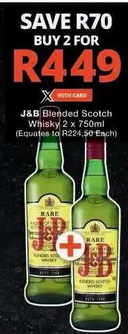 Checkers J&B Blended Scotch Whisky 2 x 750ml offer