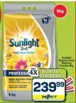 Pick n Pay Hypermarket Sunlight Regular Hand Washing Powder 9kg offer