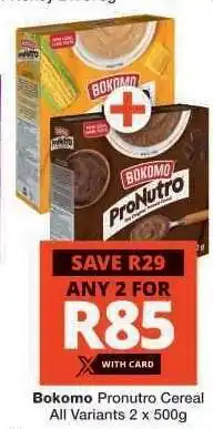Checkers Bokomo ProNutro Cereal offer